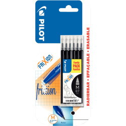 Blister de 6 recharges Frixion pointe moyenne noires
