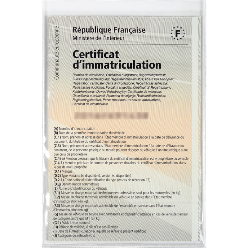 Etui pour documents de voiture en PVC