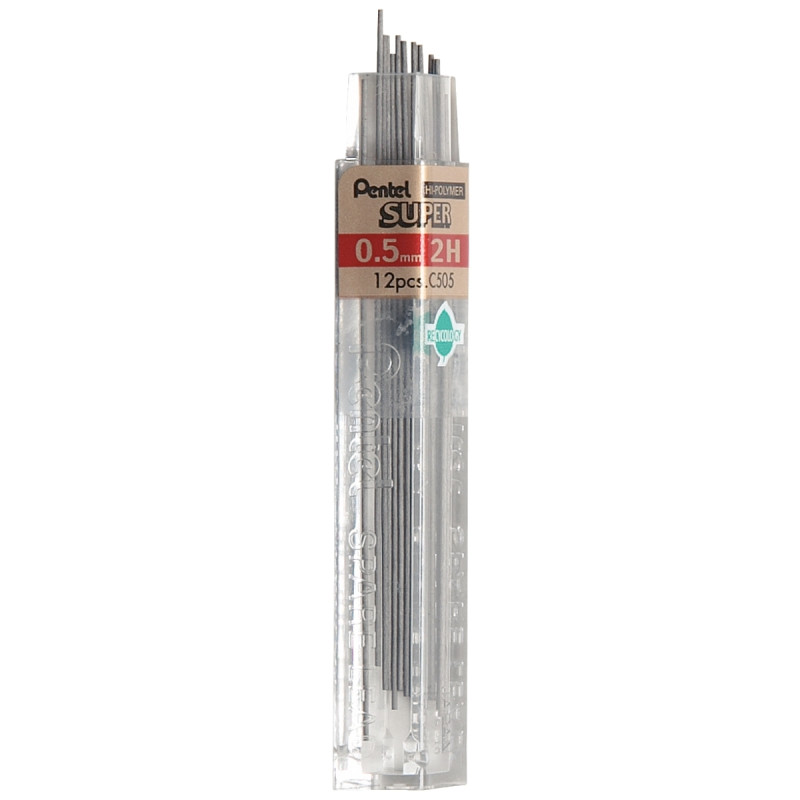 Étui de 12 mines Hi-Polymer 0,5 mm 2H