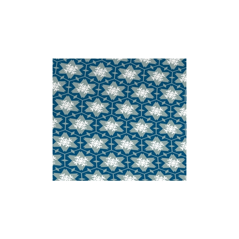 Rouleau papier cadeau bleu et flocons dimension 50m x 0,70m