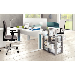Tour de rangement 3 tiroirs gris foncé