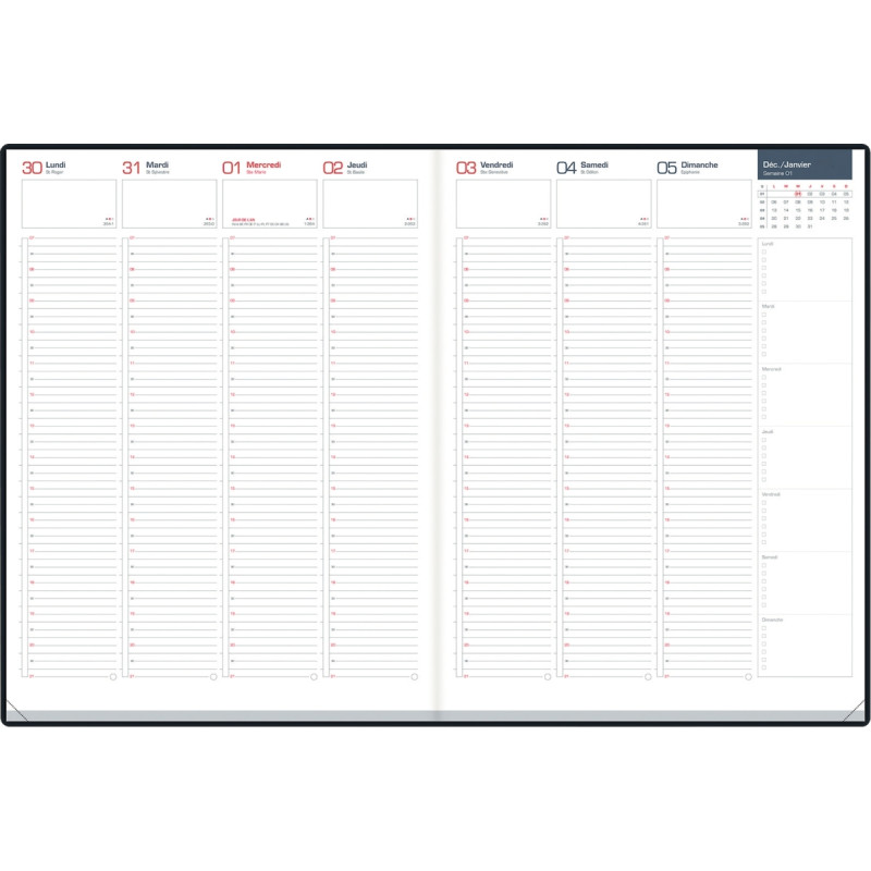 Agenda semainier Oxford First 24x32cm noir