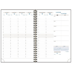 Agenda semainier All in one 15x21cm noir