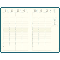 Agenda semainier Volga 16x24cm bleu canard