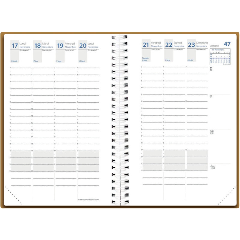 Agenda semainier Time&Life 16x24cm bleu métal