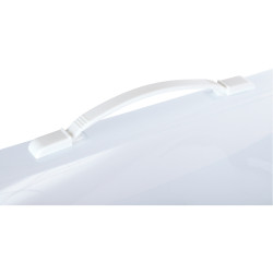 Valisette en polypropylène, dos 4 cm, incolore translucide