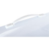 Valisette en polypropylène, dos 4 cm, incolore translucide