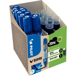 Pack de 10 marqueurs V-Board Master + 10 recharges bleues