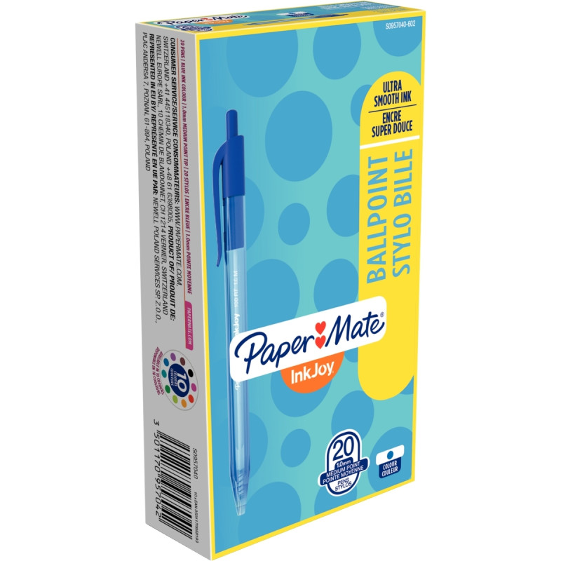 Boîte de 20 stylos Inkjoy 100 rétractable bleus