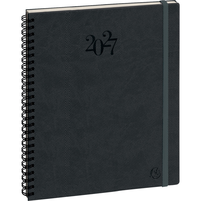 Agenda semainier Swan 18.5x22cm gris