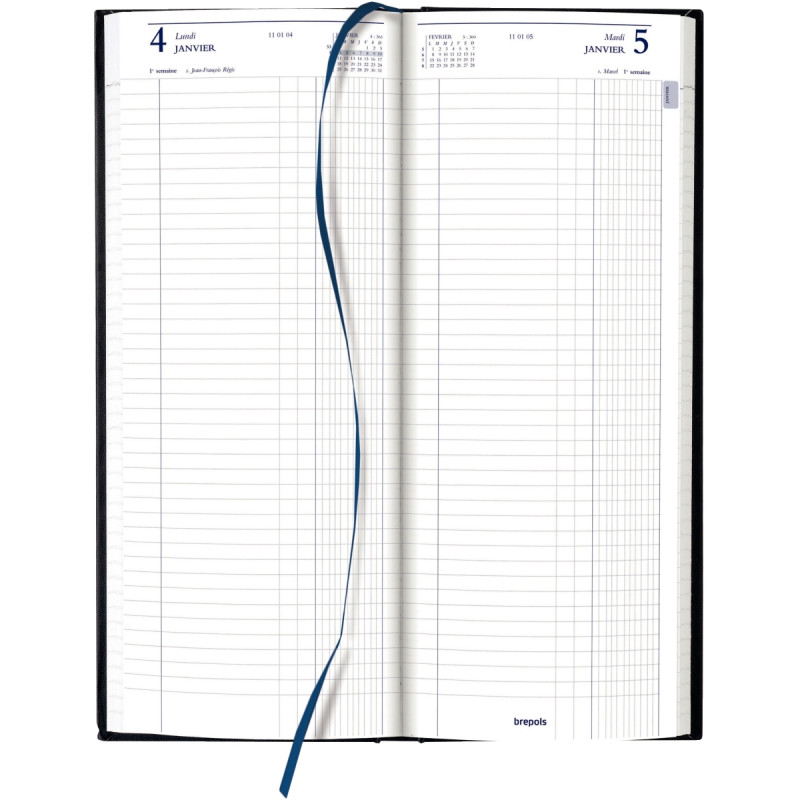 Agenda long 1 jour euro/centimes noir