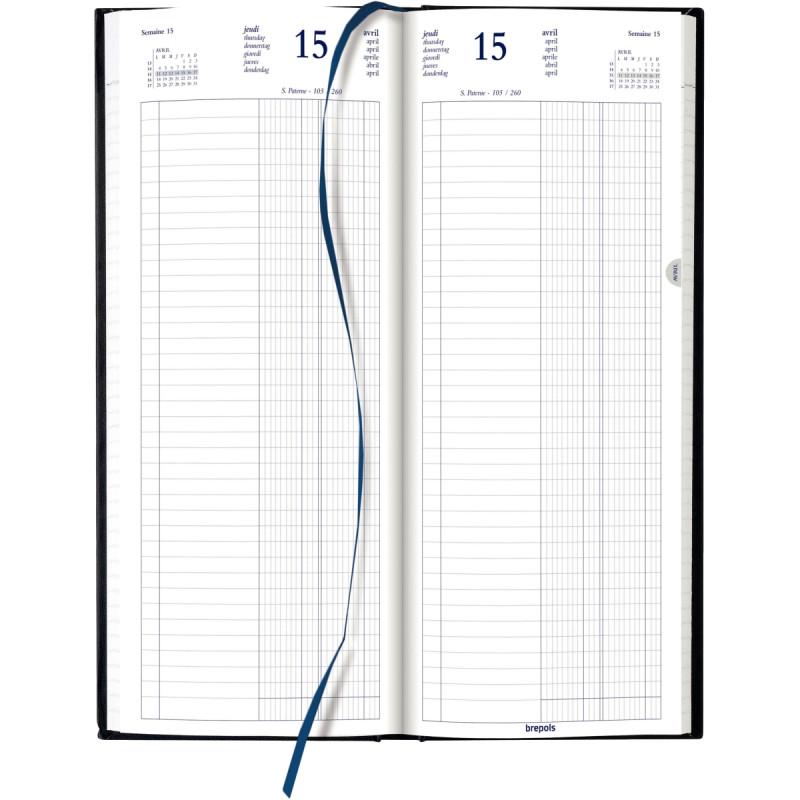 Agenda banquier long 2 volumes noir