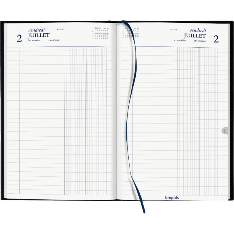 Agenda banquier large 2 volumes noir