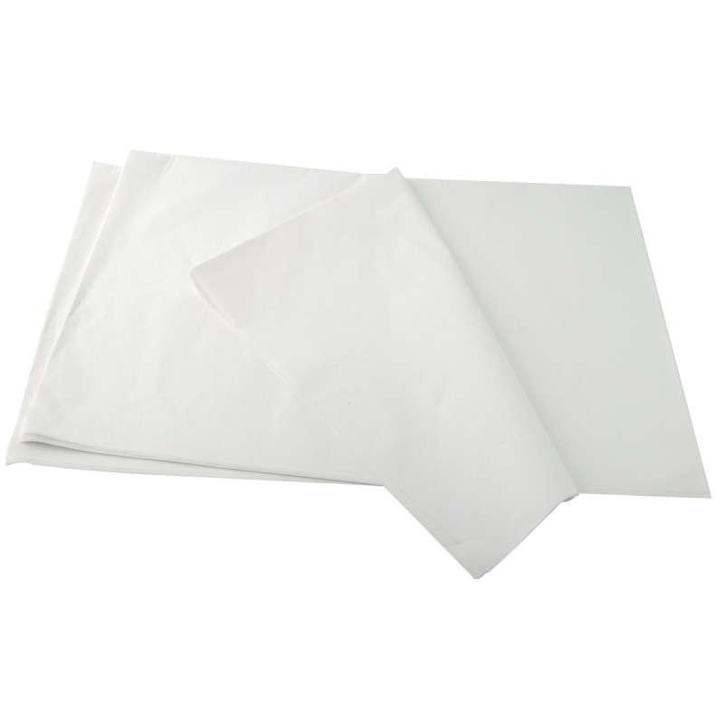 Rouleau de 30 feuilles de papier de soie 50 x 70 cm blanc