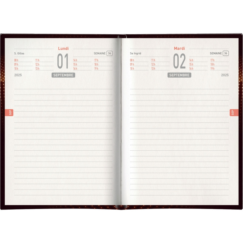 Agenda journalier Techno orange