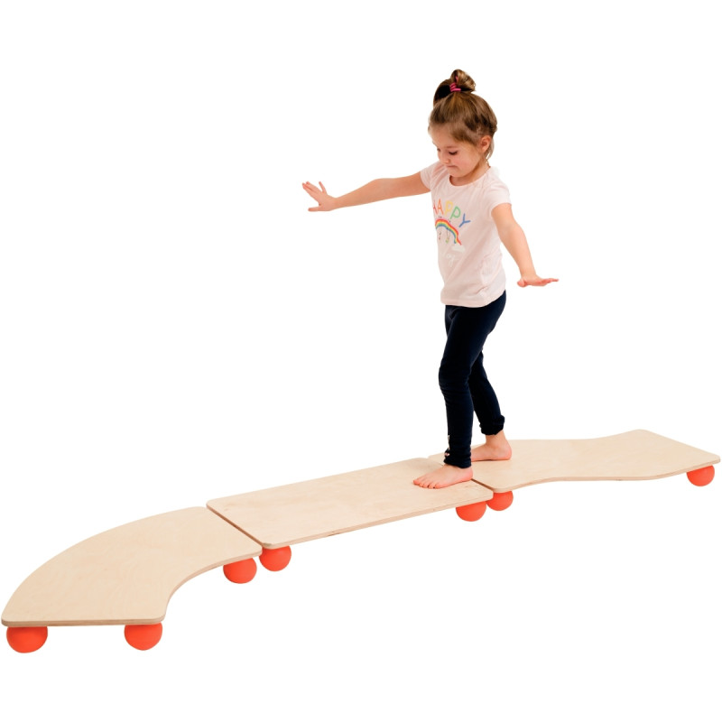 Planche d'équilibre arc en bois