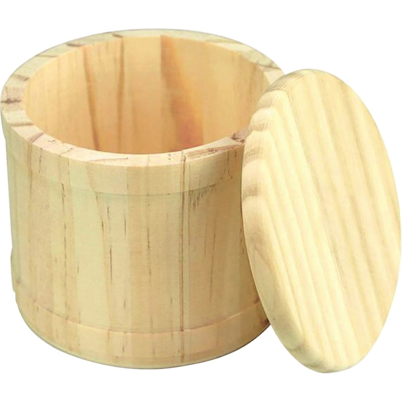 Boite ronde en bois avec couvercle, diamètre 10 cm