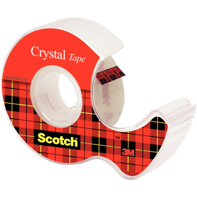 Rouleau adhésif Scotch Cristal 19mmx15m + dévidoir