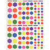 Pochette de 624 gommettes hexagone coloris assortis 6 Planches 16 x 21