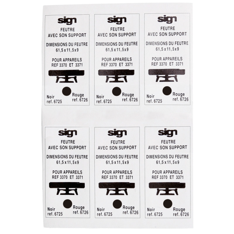 Blister de 6 recharges pré-encrées noir M6725