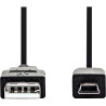 Cordon USB type A vers type mini USB B 1m noir