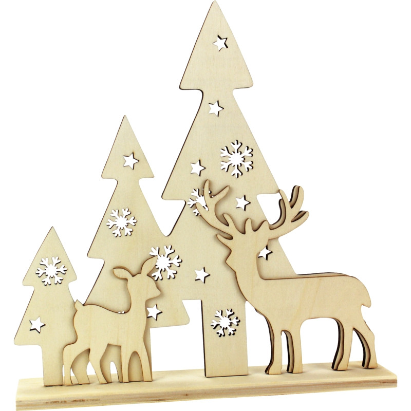 Scène de Noël en bois à poser
