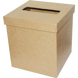 Boîte à mouchoirs carrée en carton brun