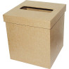 Boîte à mouchoirs carrée en carton brun