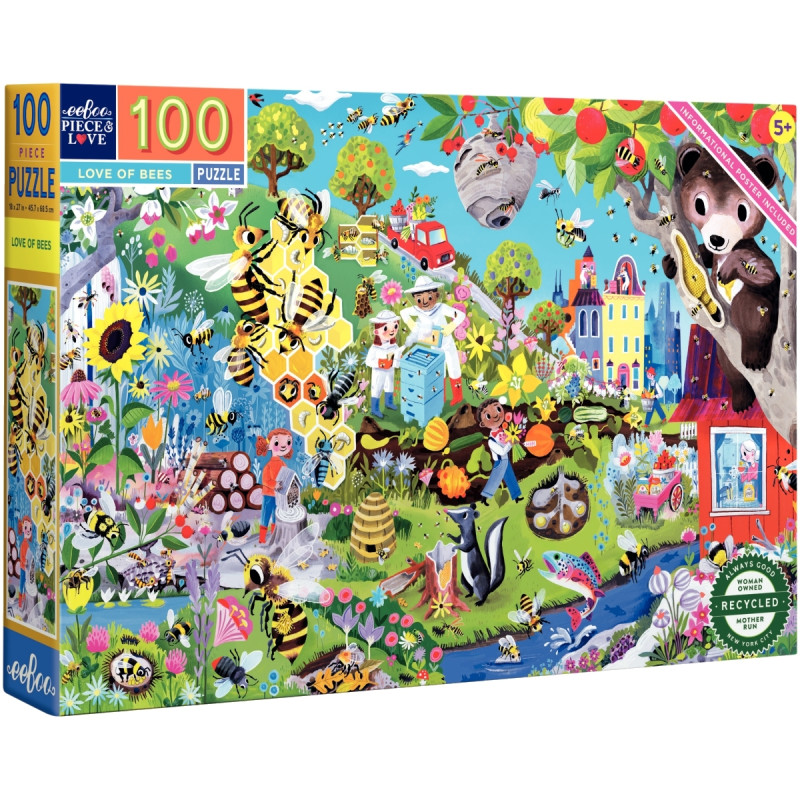 Puzzle 100 pièces EEBOO, protection des abeilles