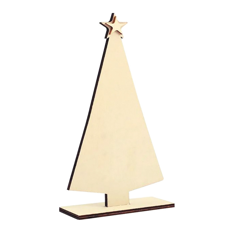 Sapin de Noël plat sur socle en bois