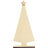 Sapin de Noël plat sur socle en bois
