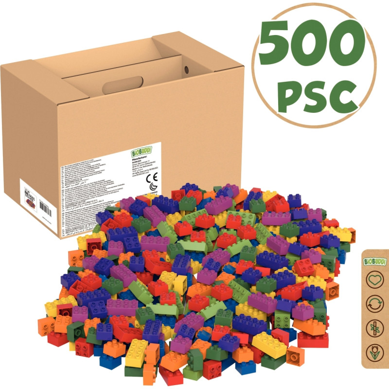 Carton de 500 briques de construction BIOBUDDI BIG