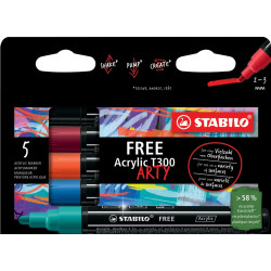 Etui de 5 marqueurs Stabilo Free pointe moyenne Urban