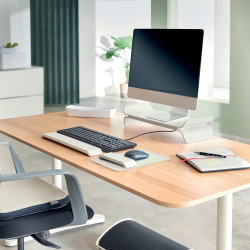 Tapis de souris Ergo avec repose-poignet réglable gris clair