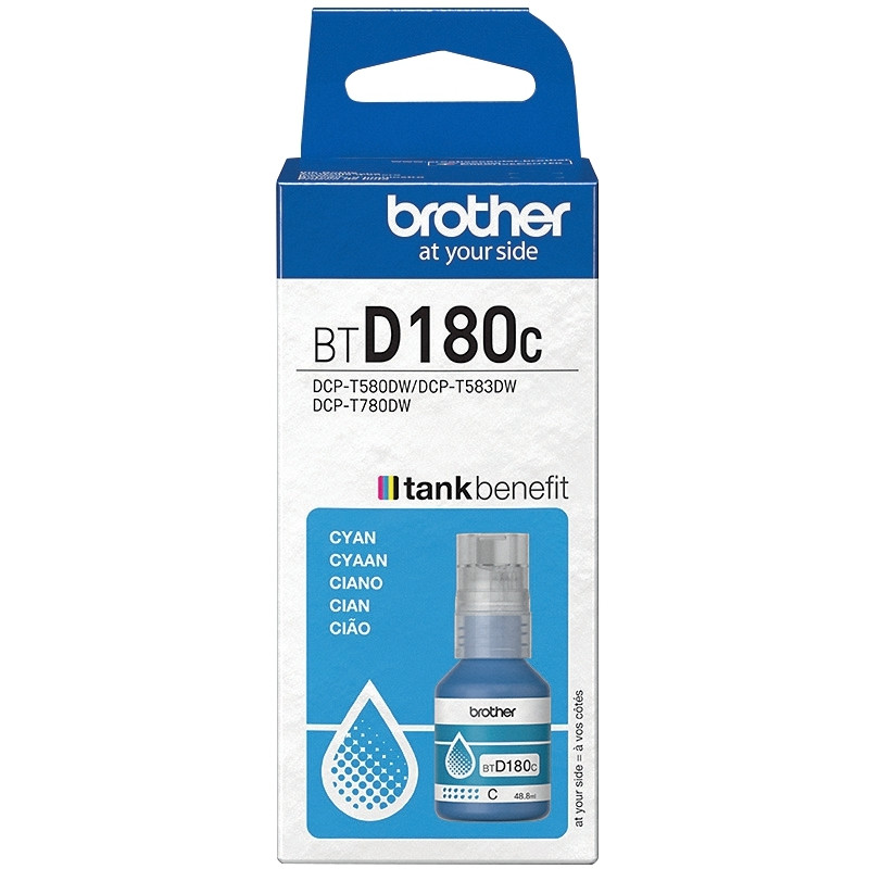 Brother BTD180 bouteille jet d'encre cyan authentique (BTD180C)