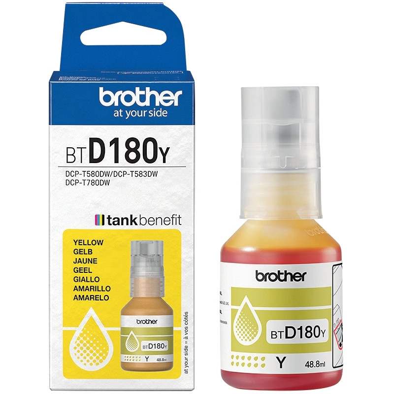Brother BTD180 bouteille jet d'encre jaune authentique (BTD180J)