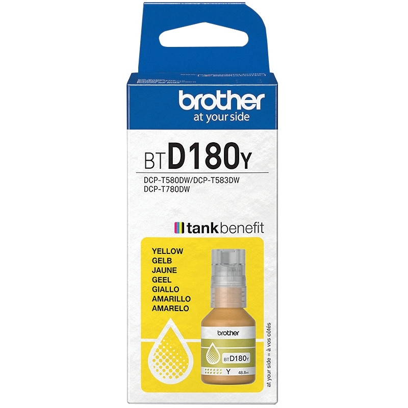 Brother BTD180 bouteille jet d'encre jaune authentique (BTD180J)
