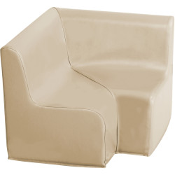 Chauffeuse d'angle 90 degrés 56x56x45cm beige