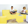 Pouf carré en PVC 36x36cm jaune
