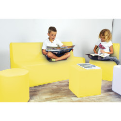 Chauffeuse simple en PVC 45x60x68cm jaune