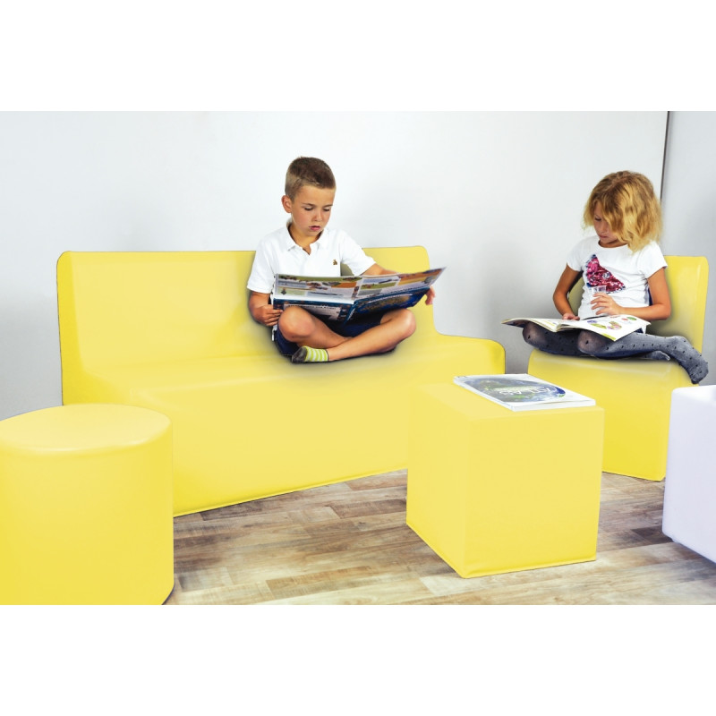 Chauffeuse simple en PVC 45x60x68cm jaune