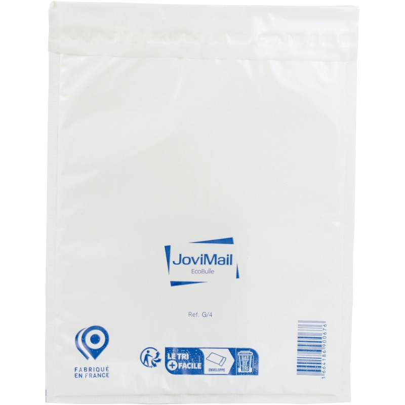 Paquet de 10 pochettes blanches bulles d'air en polyéthylène 240x330mm