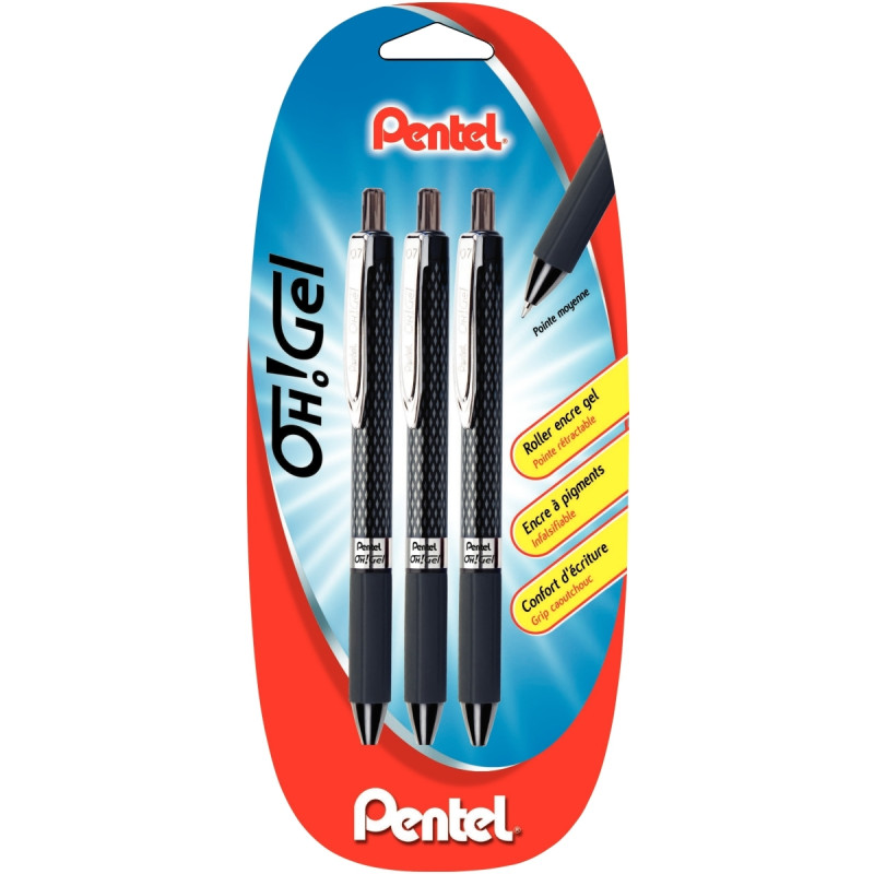 Blister de 3 rollers gel OH noirs