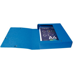Boite de classement en carte lustrée SCOTTEN dos 6 cm, bleu