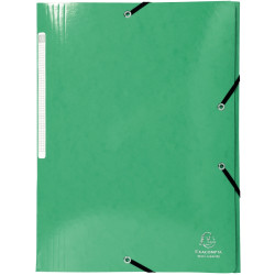 Chemise 3 rabats à élastiques en carte lustrée 425g, vert foncé