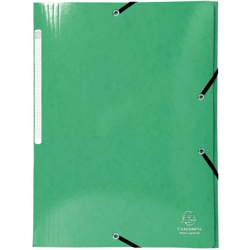 Chemise 3 rabats à élastiques en carte lustrée 425g, vert foncé