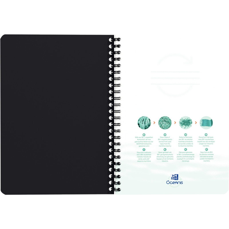 Cahier à reliure intégrale 180 pages OCEANIS format A5, quadrillé 5x5,