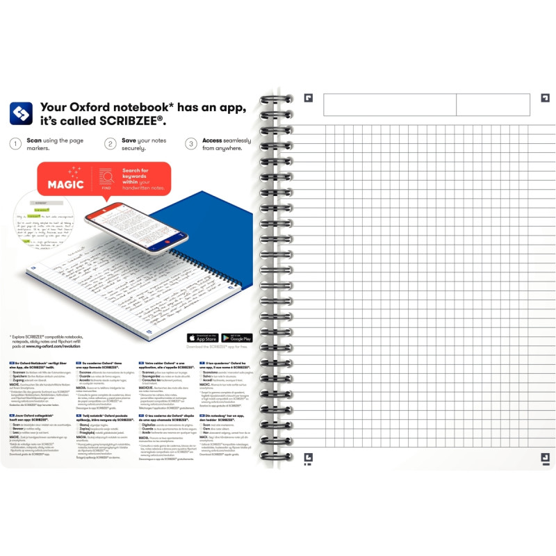 Cahier à reliure intégrale 180 pages OCEANIS format A5, quadrillé 5x5,