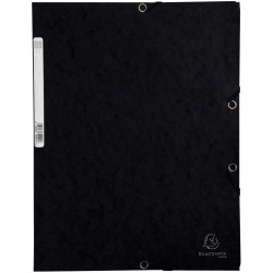 Chemise 3 rabats à élastiques en carte lustrée 400g, noir