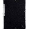 Chemise 3 rabats à élastiques en carte lustrée 400g, noir